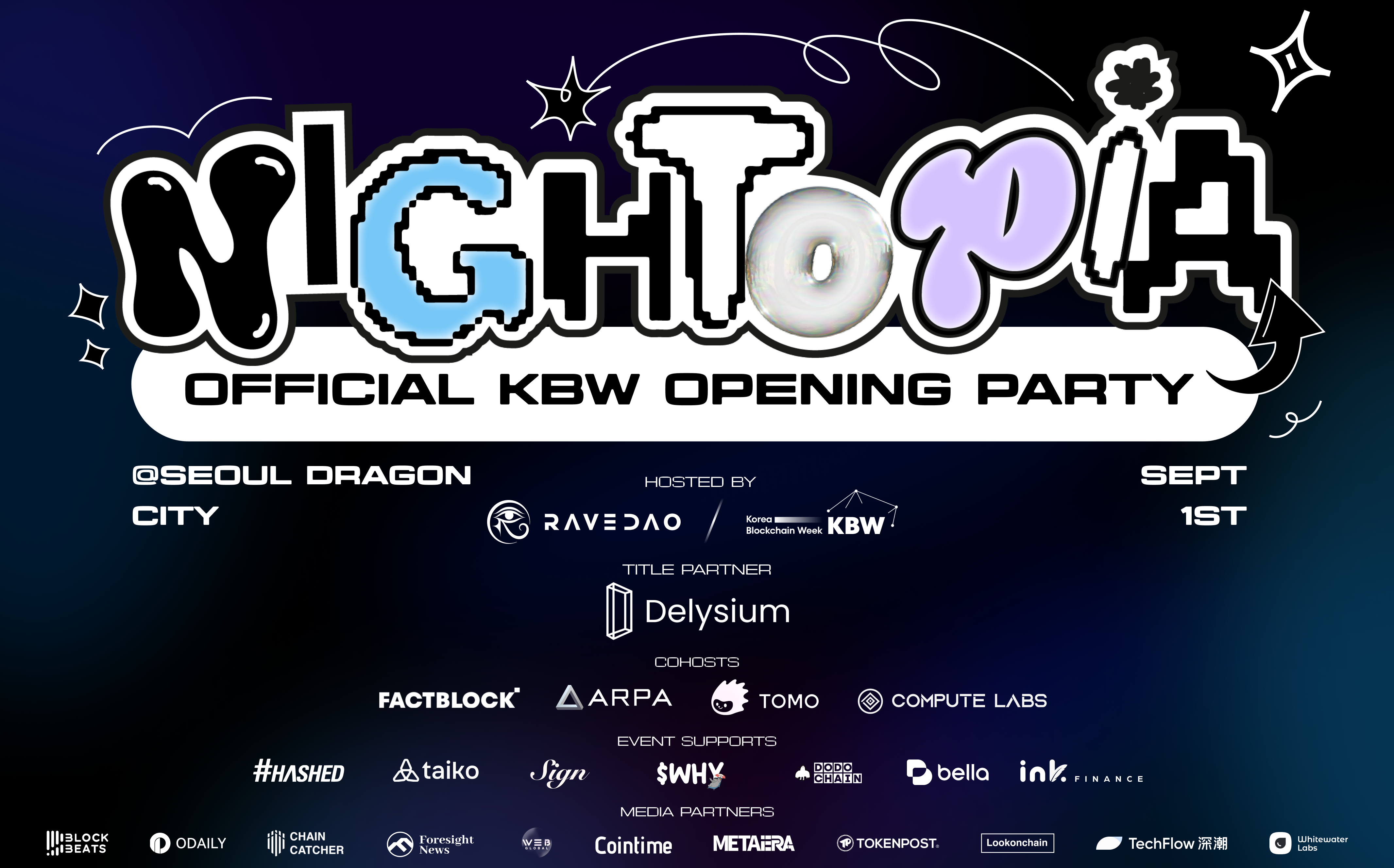 Korea Nightopia: Official KBW Opening Party powered by RaveDAO & Delysium |  Moongate